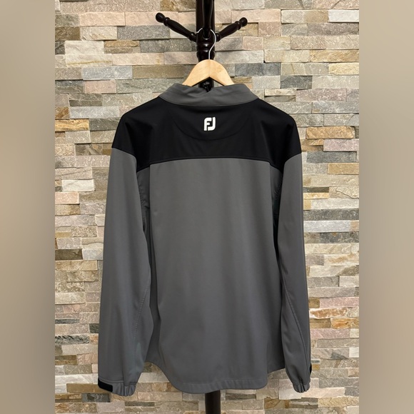 Footjoy Dryjoys Cool Conditions Soft Shell Golf Jacket Men’s Large Gray/Black - Picture 2 of 8